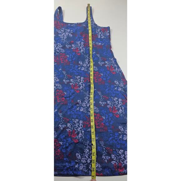 Columbia Womens red white blue floral omni freeze golf performance midi dress M - Picture 7 of 9